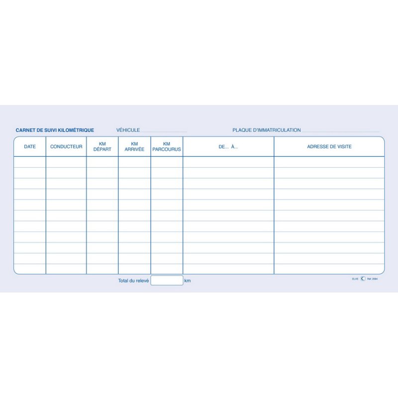 Spiraalblok 'Kilometerstanden', 50 vellen, duplicaat